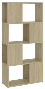 809083 vidaXL Библиотека, дъб сонома, 60x24x124,5 см, инженерно дърво