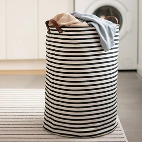 Черно-бял текстилен кош за пране 54 l Stripe – Premier Housewares