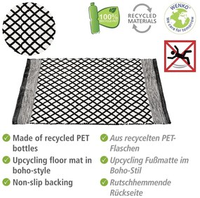 Черно-бял килим за баня от рециклирана пластмаса 50x80 cm Tara – Wenko