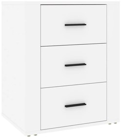 816712 vidaXL Нощно шкафче, бяло, 50x36x60 см, инженерно дърво