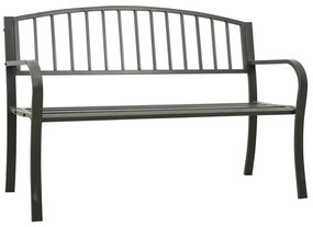 319581 vidaXL Градинска пейка, сива, 120 см, стомана