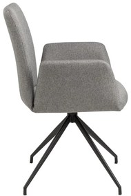 Сив тапициран трапезен стол с подлакътници Naya – Actona