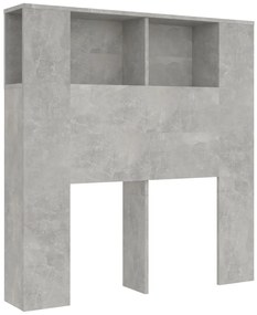811911 vidaXL Табла за легло тип шкаф, бетонно сива, 100x18,5x104,5 см
