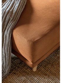 Ъглов разтегателен диван от велур в тухлен цвят (ляв ъгъл/"U") Lazy Lukka - Miuform