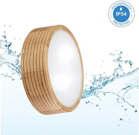 Плафон за баня LINARO 2xE27/15W/230V IP54, дъб, диаметър 27 см