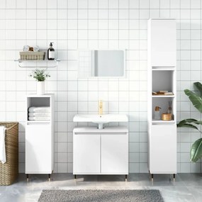 Sonata H Комплект мебели за баня от 3 части, бял, инженерно дърво
