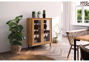 Витрина от дъбова дървесина в естествен цвят 97x125 cm Abies - The Beds