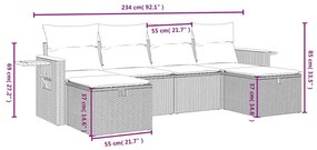 3263772 vidaXL Градински комплект с възглавници, 5 части, черен полиратан