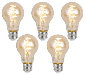 Комплект от 5 смарт E27 димируеми LED крушки A60 кехлибар 4.9W 320 lm 2500K Zigbee