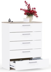 Скрин с 5 чекмеджета Winston - Бял