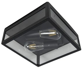 Индустриална интелигентна външна таванна лампа черна с 2 WiFi ST64 - Rotterdam