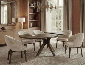 РЕНЦО Опушен Дъб - КРЪГЛА ДЪРВЕНА МАСА Ø110 РАЗТЕГАТЕЛНА ДО 180 СМ | ЗА КУХНЯ ТРАПЕЗАРИЯ ХОЛ РЕТРО