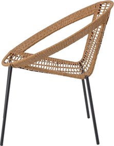 Градински комплект за отдих от изкуствен ратан в естествен цвят за 2 Dudine – Bloomingville