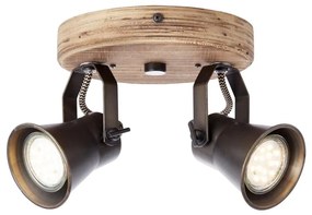 Brilliant - Точково осветително тяло SEED 2xGU10/5W/230V черно/кафяво