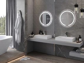 Mexen Rose LED осветлено кръгло банско огледало, 60 см, 6000K, против конденз