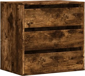 852847 vidaXL Ъглов скрин с чекмеджета опушен дъб 60x41x58см, инженерно дърво