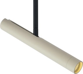 Modern railsysteem zwart met 6 spots beige 1-fase - Slimline Avery