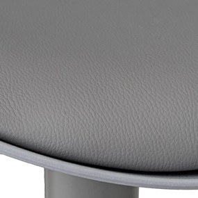 Сиви бар столове в комплект от 2 бр. с регулируема височина от имитация на кожа (височина на седалката 56,5 cm) – Casa Selección