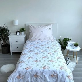 Светложълто единично памучно детско спално бельо със светещ ефект 140x200 cm Lion King "Best friends" – Jerry Fabrics