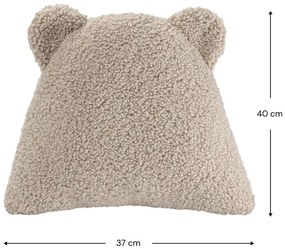 Светлокафява детска възглавница за диван от букле Bear – Wigiwama