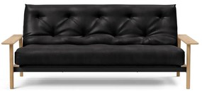Черен сгъваем диван от изкуствена кожа 230 cm Balder – Innovation