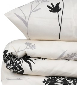 Спален комплект Eponj Home 143EPJ1451, 65% памук, 35% полиестер, 4 части, Завивка 200х220 см, Чаршаф 220х240 см, Калъфка 50х70 см, Бежов/сив