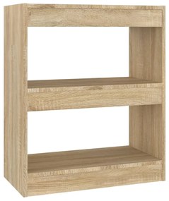 811649 vidaXL Библиотека/разделител за стая, дъб сонома, 60x30x72 см