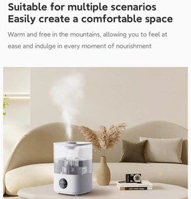 Овлажнител за въздух Xiaomi Lydsto F100S, 25W, 2.5 л, 3 степени, 200 мл/ч, Дисплей, Нощен режим, Таймер, Бял