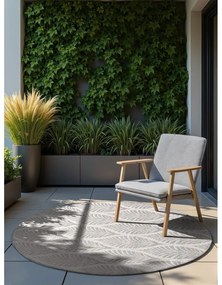 Кръгъл килим за открито и закрито в цвят слонова кост и сиво ø 160 cm Duet Liora – NORTHRUGS