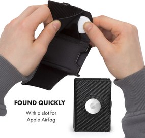 Slimpuro ZNAP Airtag портфейл за 8 карти с отделение за монети 8,9 x 1,5 x 6,3 см (ШxВxД) с RFID защита
