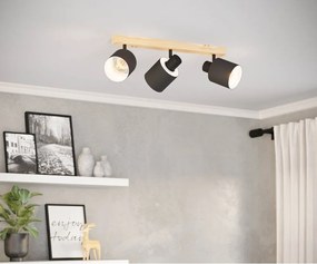 Прожектор в черен и естествен цвят 5x48 cm BATALLAS – EGLO