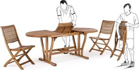 Градинска маса за хранене от масивна акация 90x150 cm Noemi – Bizzotto