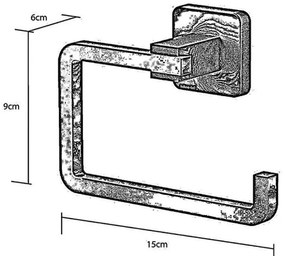 Поставка за тоалетна хартия TEKNO TEL TR MG 394B, 15х6х9 см, Закрепване с дюбел, Матово черно
