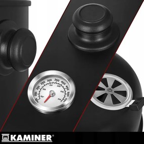 Градинска скара на дървени въглища с пушилня 3 в 1