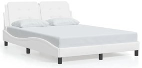 3208178 vidaXL Рамка за легло без матрак Zadar, бяла, 140x190 см изкуствена кожа