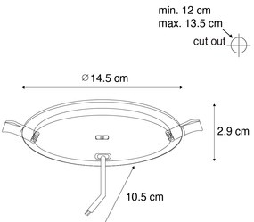 Комплект от 6 вградени спота бели 14,5 см вкл. LED регулируеми в Келвин с DIP превключвател - Stephanie