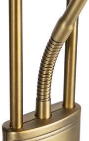 Подова лампа бронз с лампа за четене с LED и димер - Diva 2