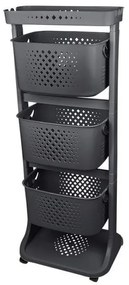 Titiz - Пластмасов стелаж на 4 етажа с колела 44x33xh112см №3 антрацит TZ-749.01