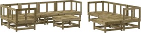 3186570 vidaXL Градински лаундж комплект, 10 части, импрегниран бор