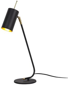 Настолна лампа с метален абажур в черно и златисто (височина 55 cm) Sivani – Opviq lights