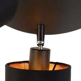 Модерен прожектор черен със златен интериор 3-светлина - Lofty