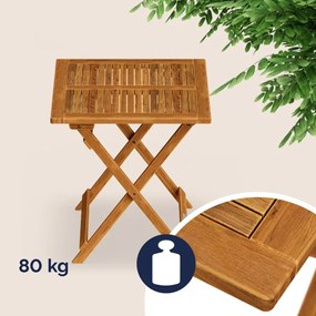 Сгъваема градинска маса от масив от акация - 70 x 70 cm