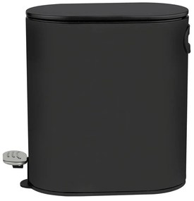 Матово черно стоманено кошче за боклук с педал 5 l Collungo – Wenko