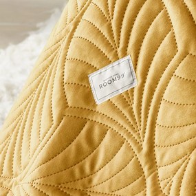 Жълта велурена покривка за легло Feel 200 x 220 cm