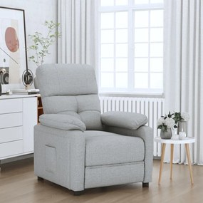 289662 vidaXL Реклайнер стол, светлосив, текстил