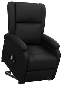 329685 vidaXL Изправящ стол, черен, изкуствена кожа