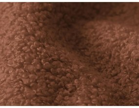 Теракотен разтегателен ъглов диван с място за съхранение от букле (десен ъгъл) Pele – Makamii