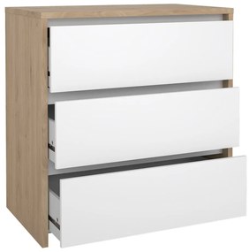 Скрин от дъбов декор бял и естествен цвят 80x84x48 cm Next – Tvilum