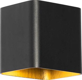 Модерна стенна лампа черна с LED IP54 Квадратна - Evi