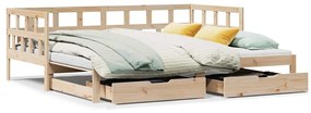 3302209 vidaXL Дневно легло с уширение и чекмеджета, без матрак, 80x200 см